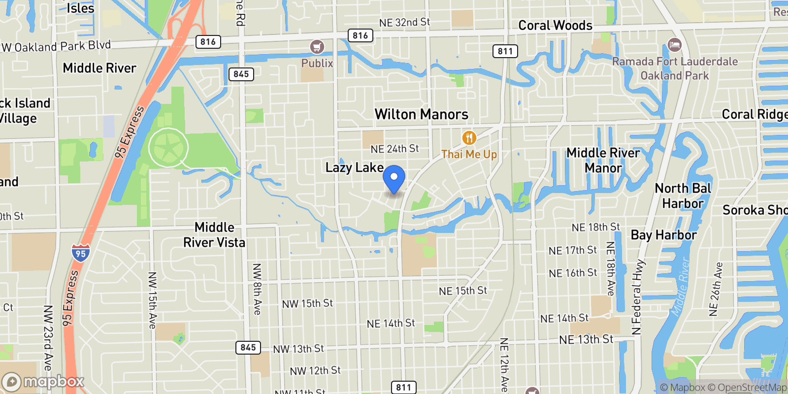 Map showing 2015 NE 4th Ave, Wilton Manors, Florida, United States.