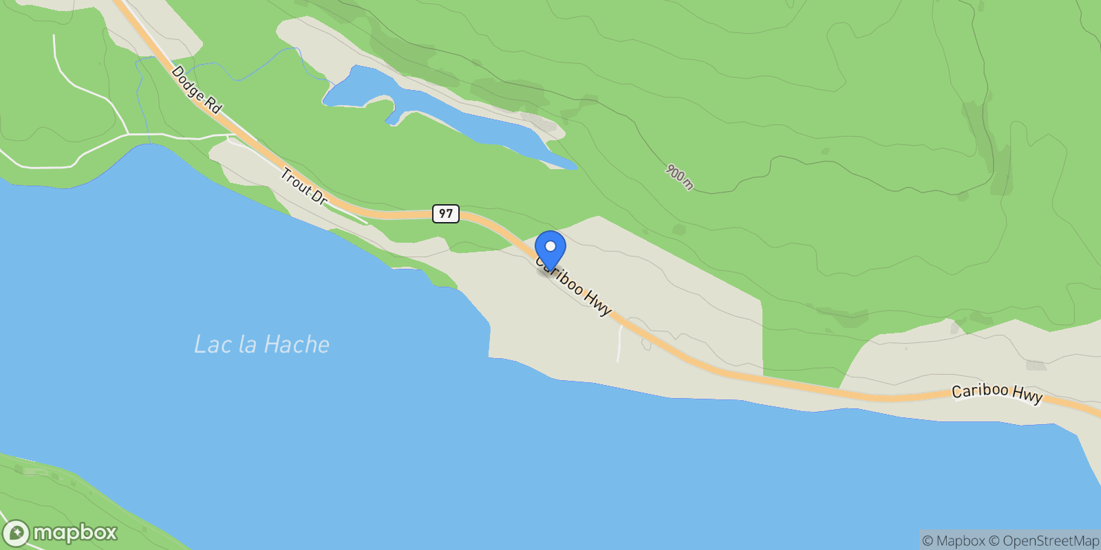 Map showing 3872 S Cariboo 97 Highway, Lac la Hache, BC, V0K 1T0, CANADA, Lac la Hache, British Columbia, Canada.