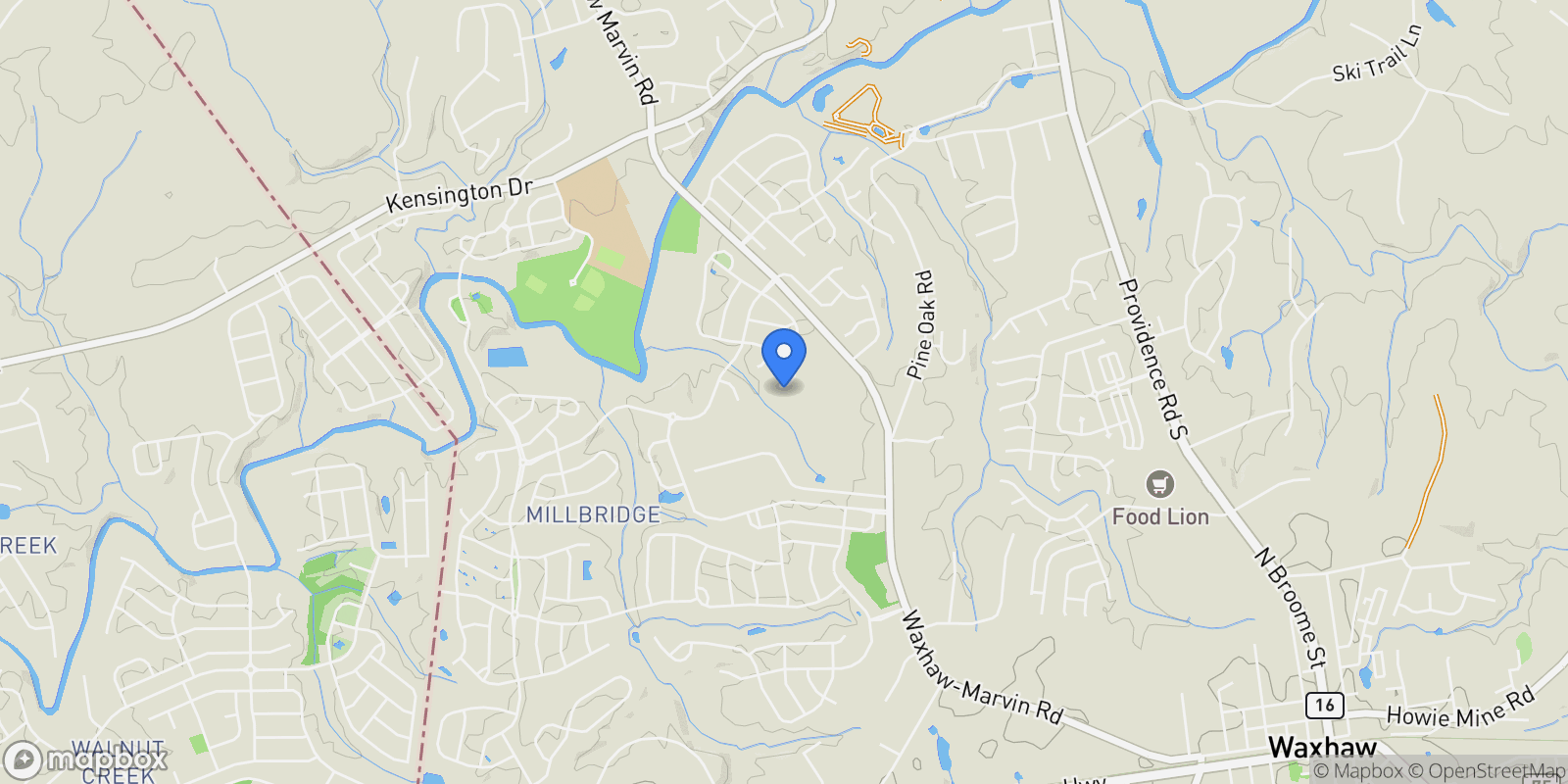 Map showing 6025 Petersburg Drive, Waxhaw, NC 28173, Waxhaw, North Carolina, United States.