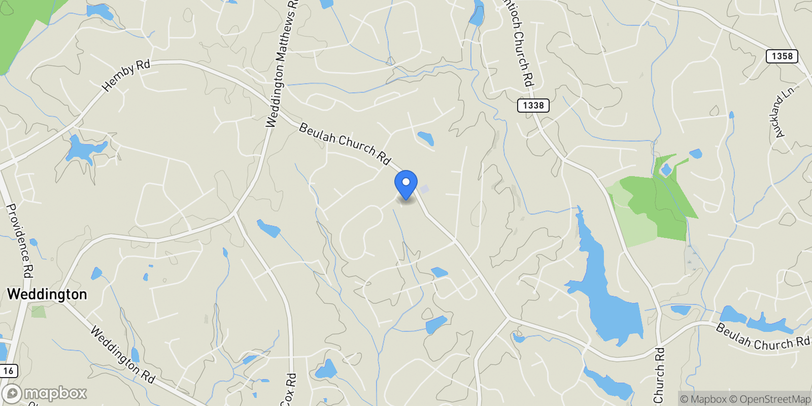 Map showing 1015 Estate Lane, Weddington, NC 28104, Weddington, North Carolina, United States.