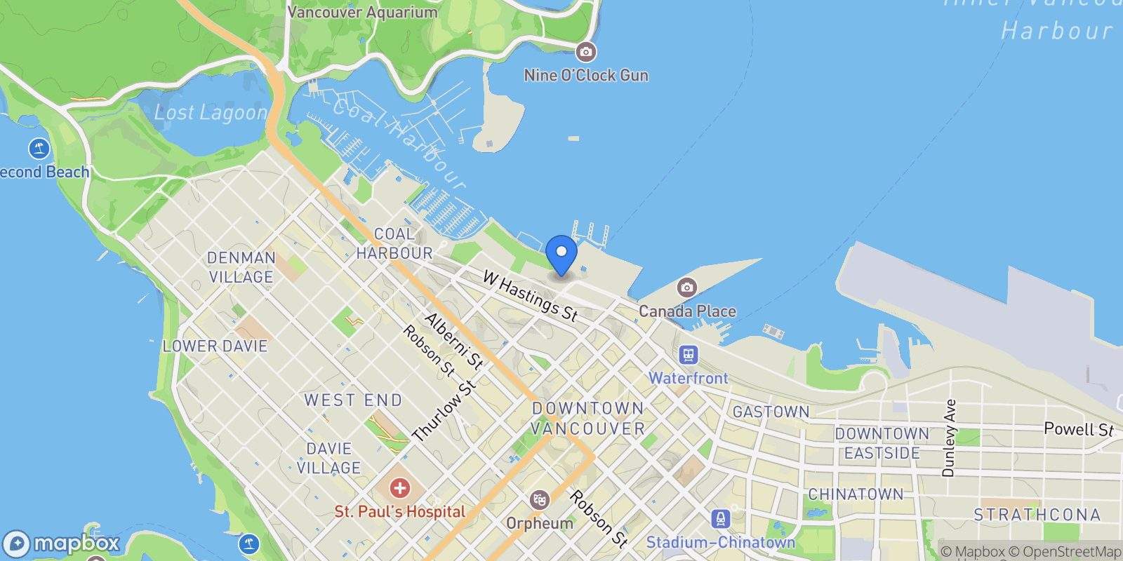 Map showing 277 Thurlow Street # 2601, Vancouver, BC, V6C0C1, CANADA, Vancouver, British Columbia, Canada.