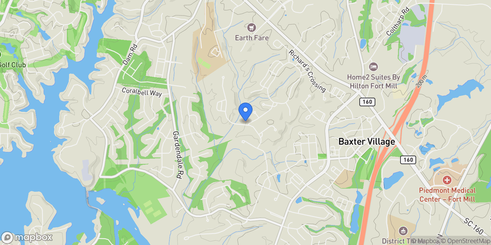 Map showing 5510 Morris Hunt Drive, Fort Mill, SC 29708, Fort Mill, South Carolina, United States.