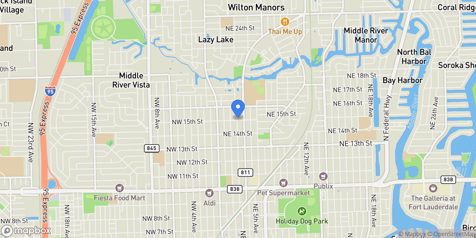 Map showing 317 NE 15th Ave 317, Fort Lauderdale, FL, United States.