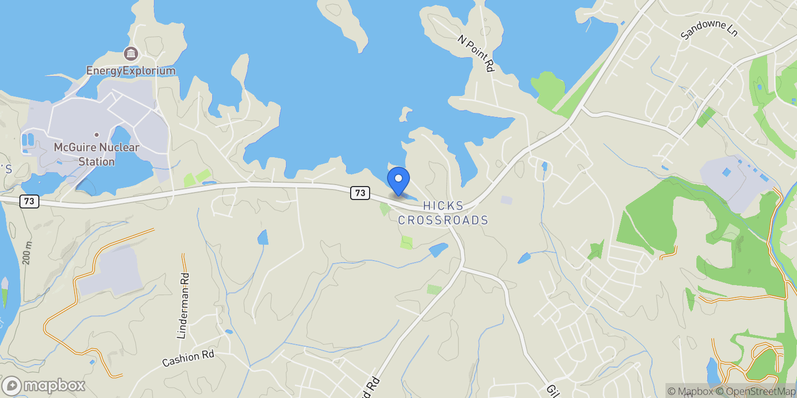 Map showing 14717 NC Hwy 73 Highway, Huntersville, NC 28078, Huntersville, North Carolina, United States.