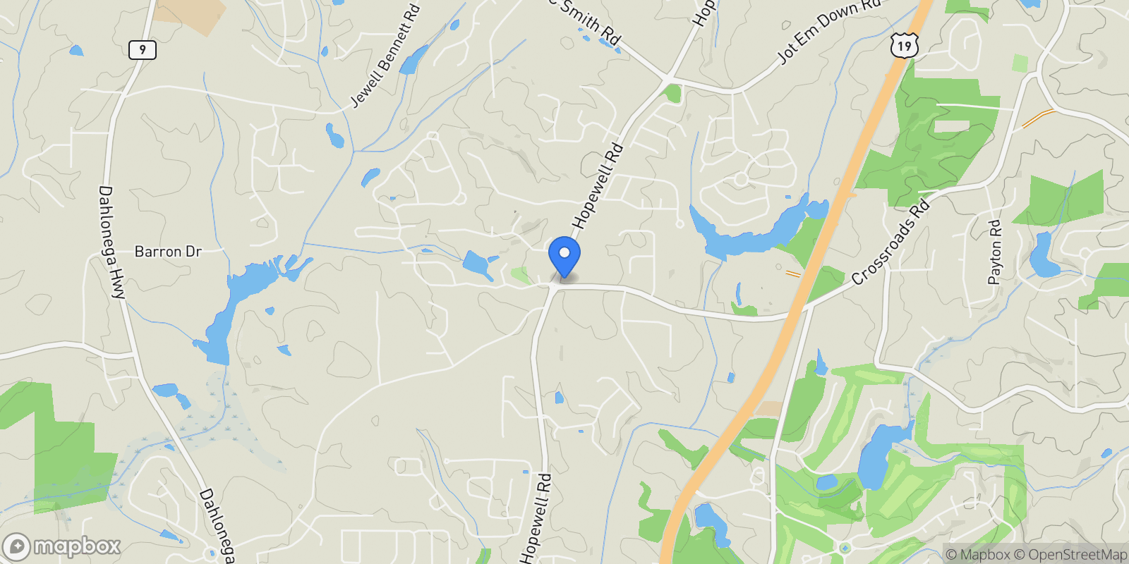 Map showing 5525 Hubbard Town Road, Cumming, Georgia, United States.