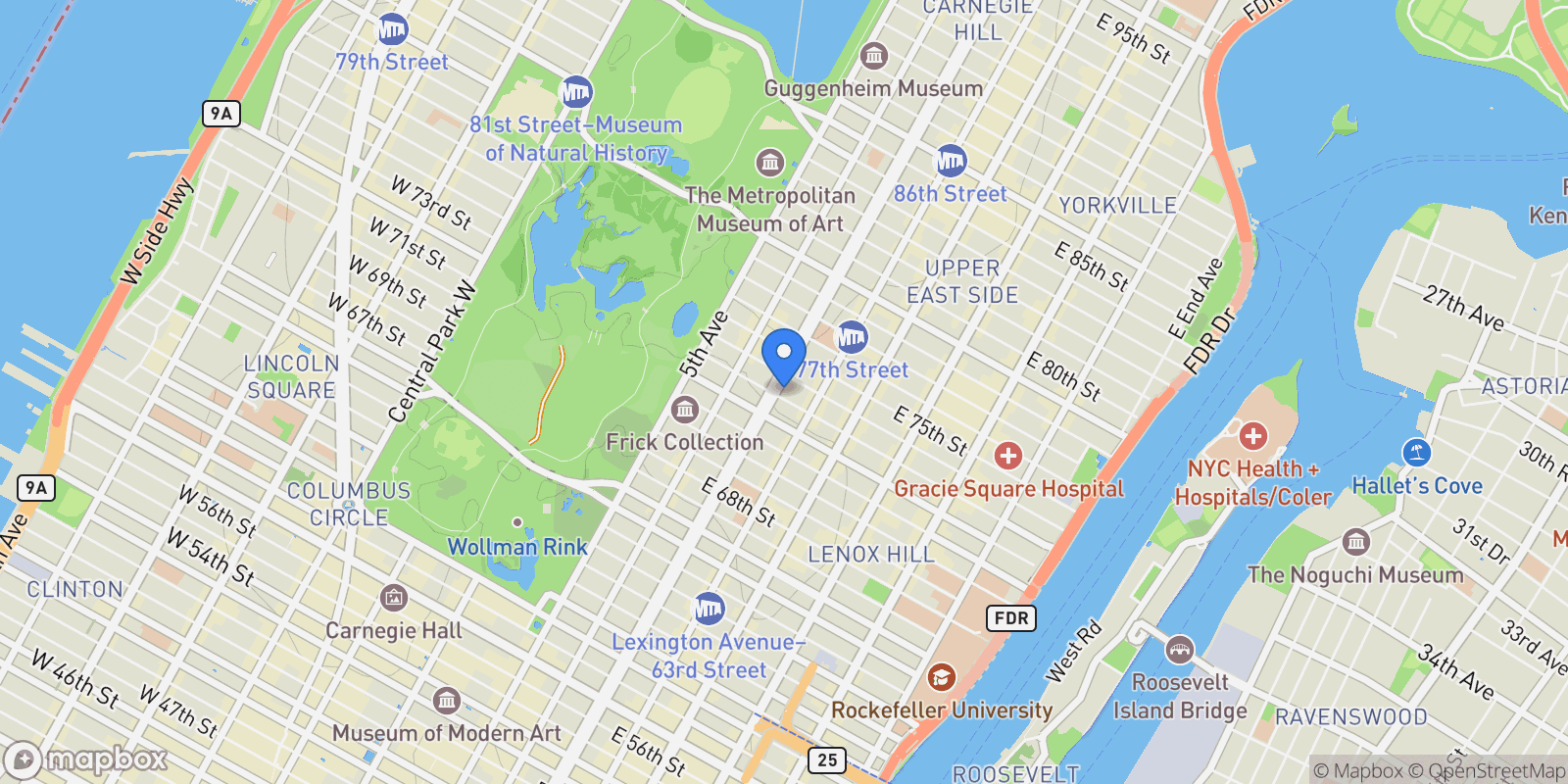 Map showing 785 PARK AVE, New York, New York, United States.