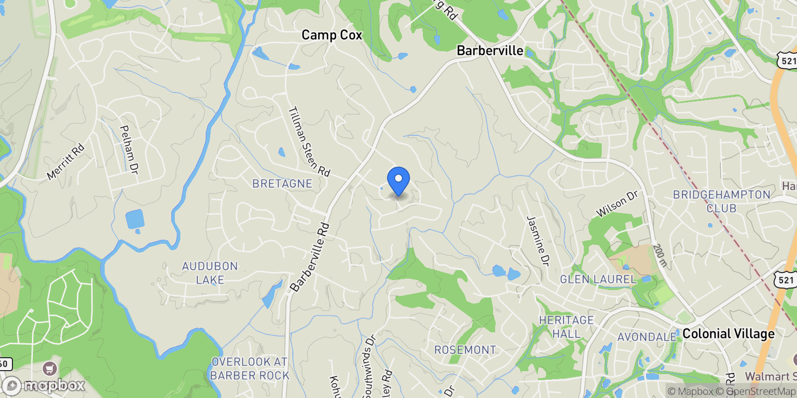 Map showing 5002 Oak Hill Lane, Indian Land, SC 29707, Indian Land, South Carolina, United States.