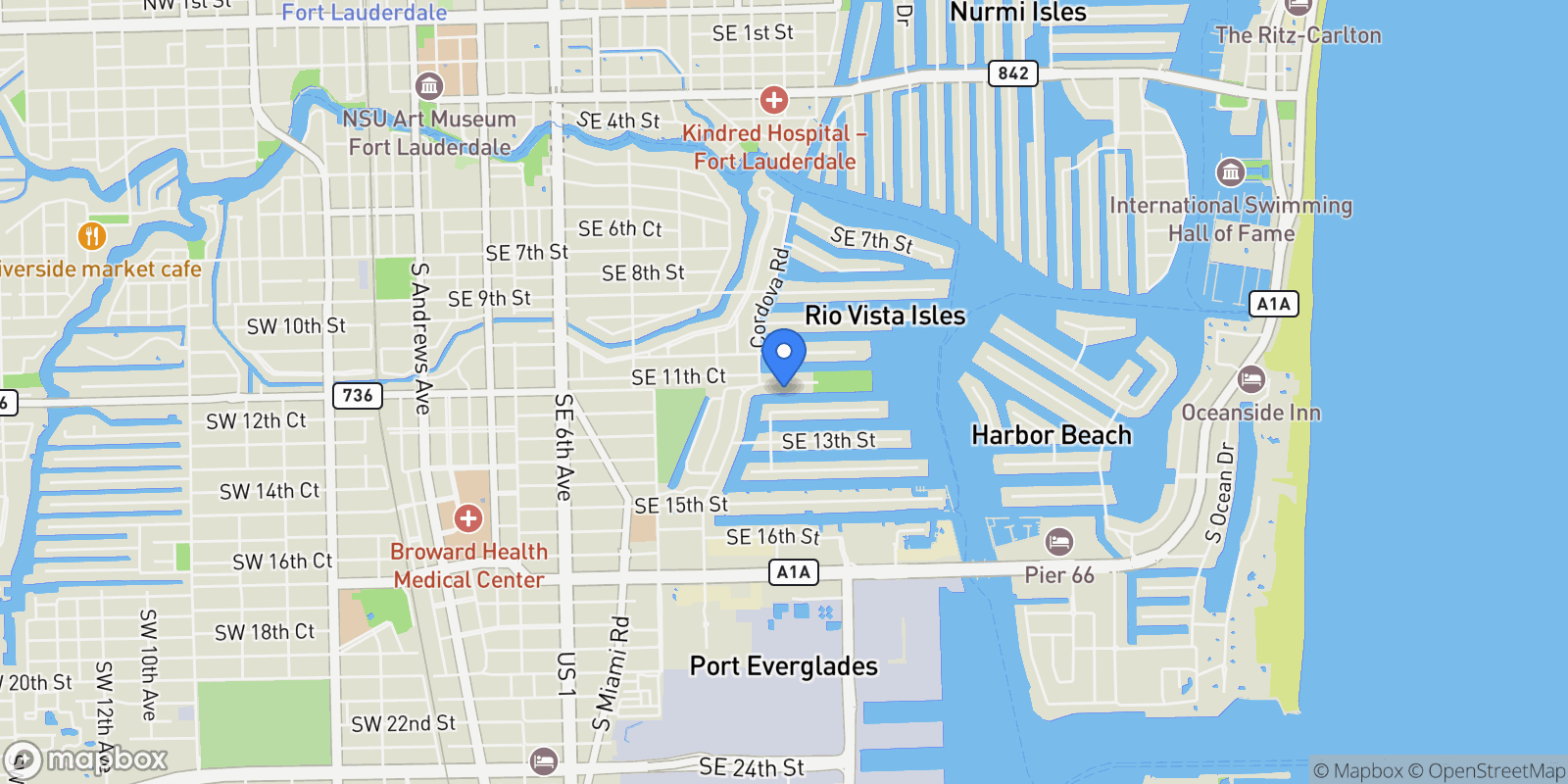 Map showing 1524 SE 12th St 6, Fort Lauderdale, Florida, United States.