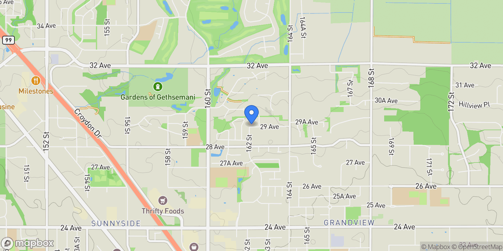 Map showing 16211 29 Avenue, Surrey, BC, V3Z9X4, CANADA, Surrey, British Columbia, Canada.