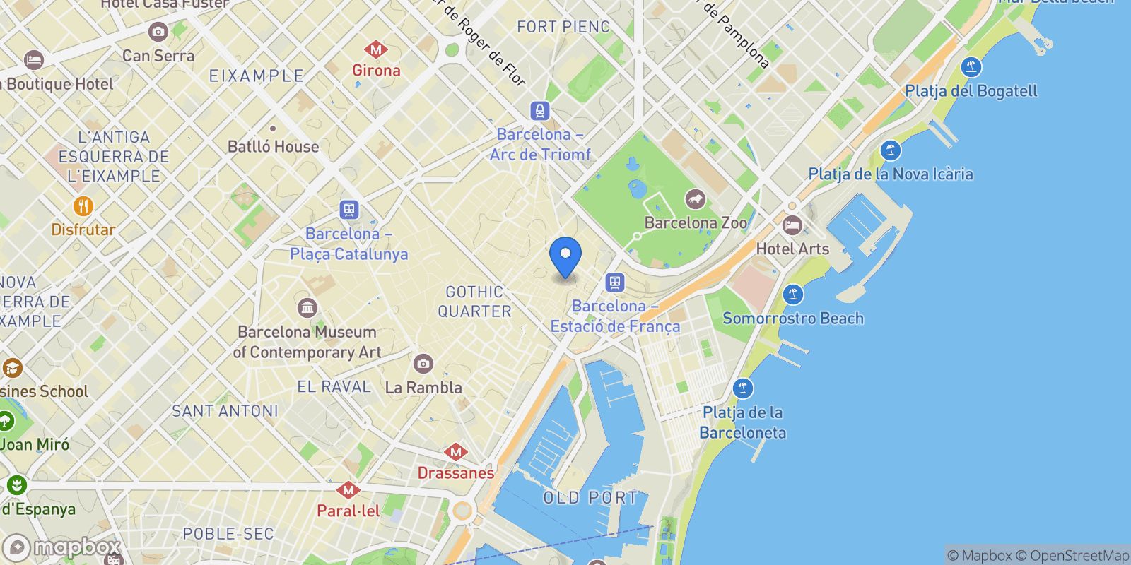 Map showing El Born, Ciutat Vella, 08003 Barcelona, Spain, Ciutat Vella, Barcelona, Spain.