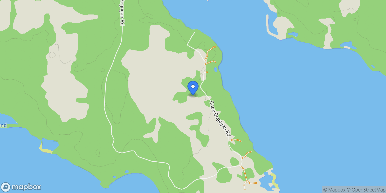 Map showing 2932 Cape Gegogan Road, Sonora, Nova Scotia, Canada.