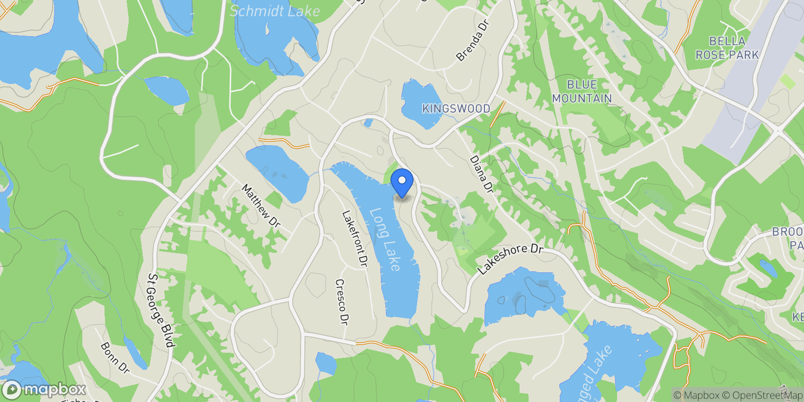Map showing 47 Long Lake Drive, Hammonds Plains, Nova Scotia, Canada.
