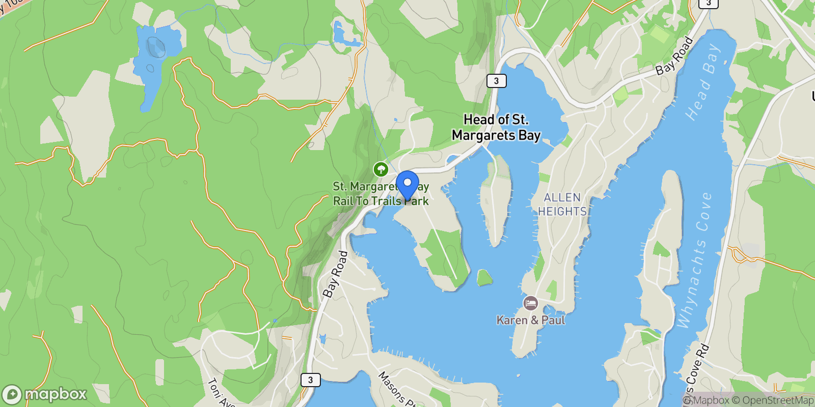 Map showing 35 Sunnywood Road, Head Of Saint Margarets Bay, Nova Scotia, Canada.