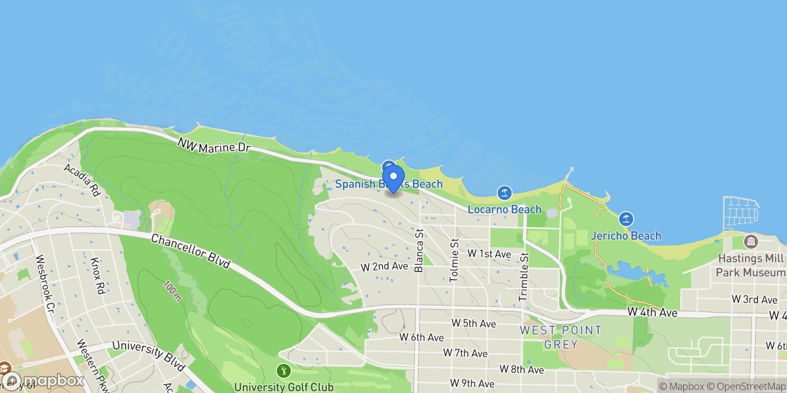 Map showing 4755 Belmont Avenue, Vancouver, BC, V6T1A8, CANADA, Vancouver, British Columbia, Canada.