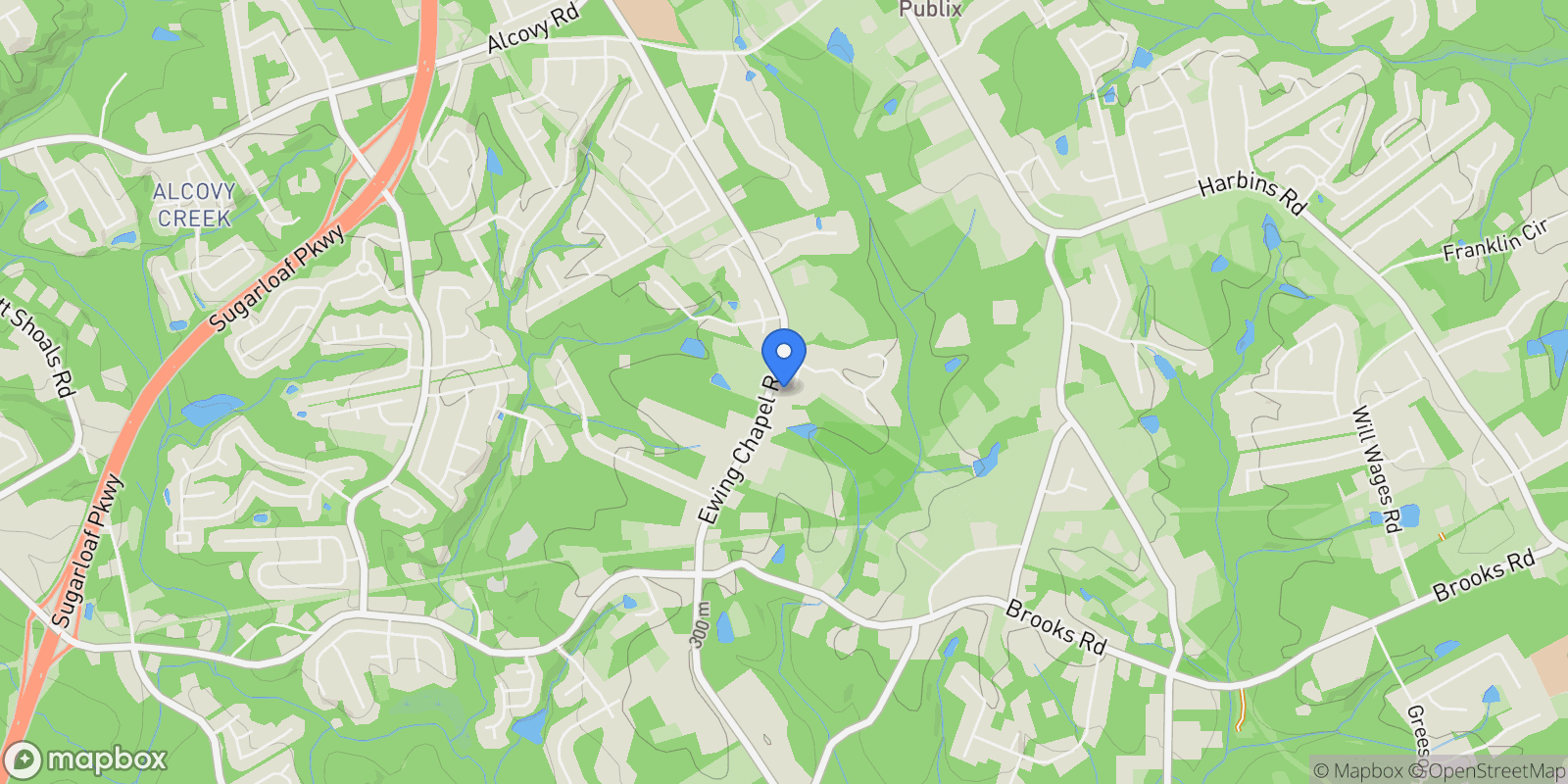 Map showing 1225 Ewing Ives Drive, Dacula, Georgia, United States.