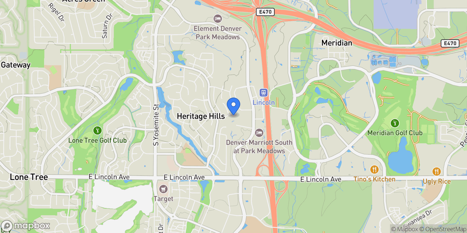 Map showing 9507 Winding Hill Court , Lone Tree, CO 80124, Lone Tree, Colorado, United States.