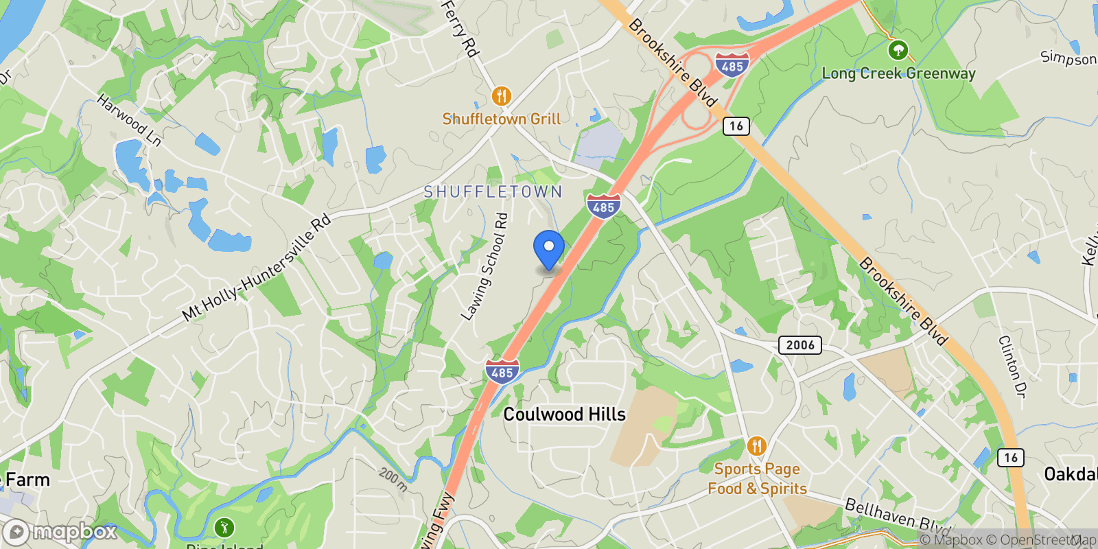 Map showing 9720 Lawing School Road, Charlotte, NC 28214, Charlotte, North Carolina, United States.