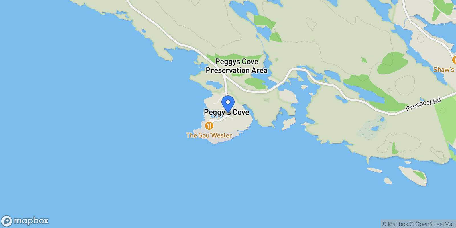 Map showing Peggys Cove Road Lot 102, Peggys Cove, Nova Scotia, Canada.