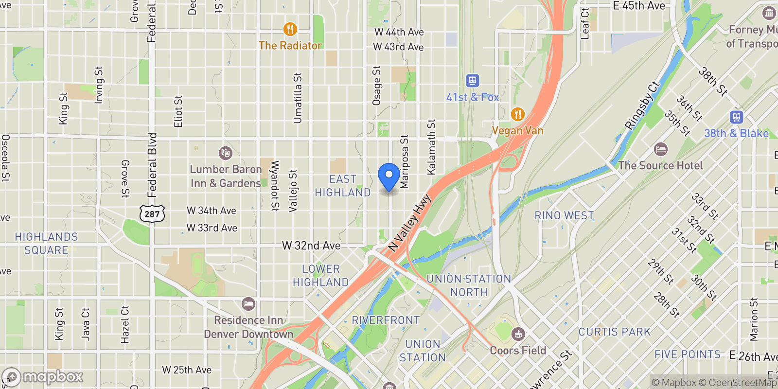 Map showing 3459 Navajo Street , Denver, CO 80211, Denver, Colorado, United States.
