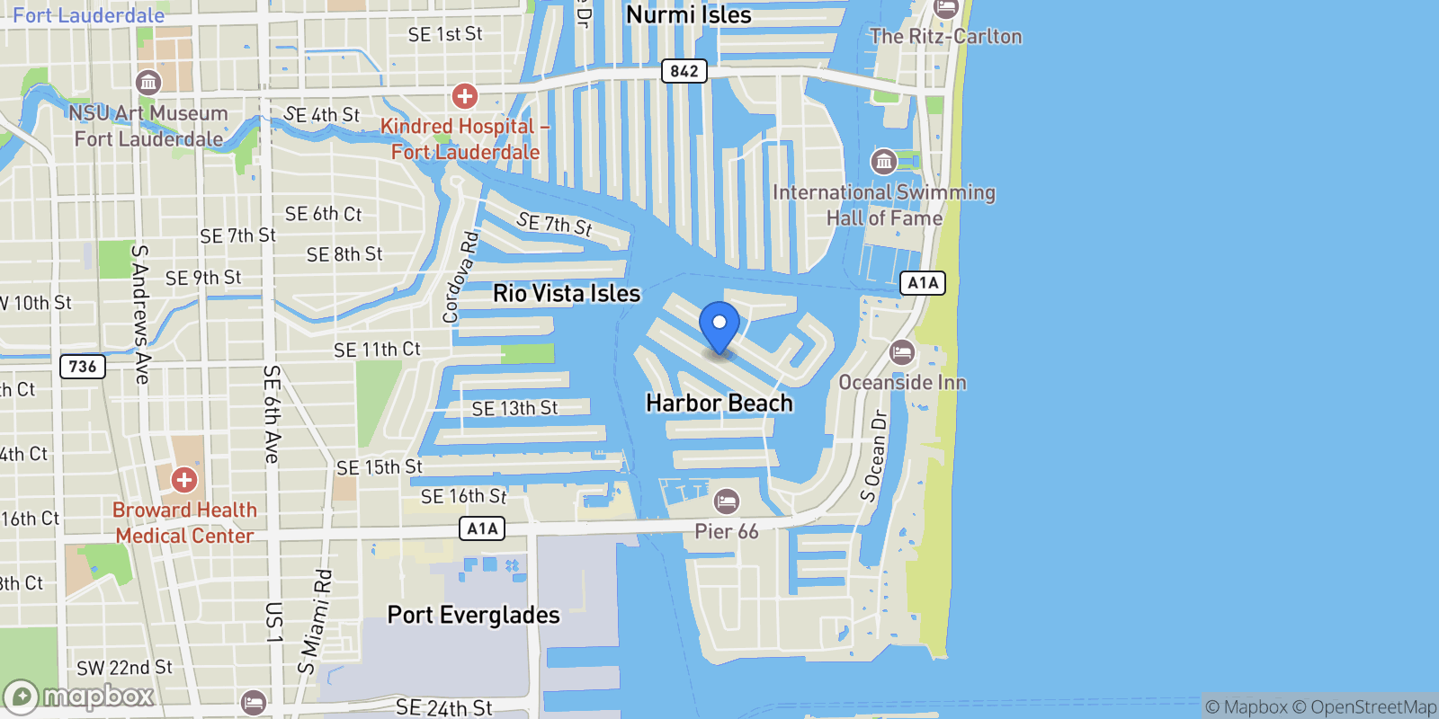 Map showing 2501 Del Lago Dr, Fort Lauderdale, Florida, United States.