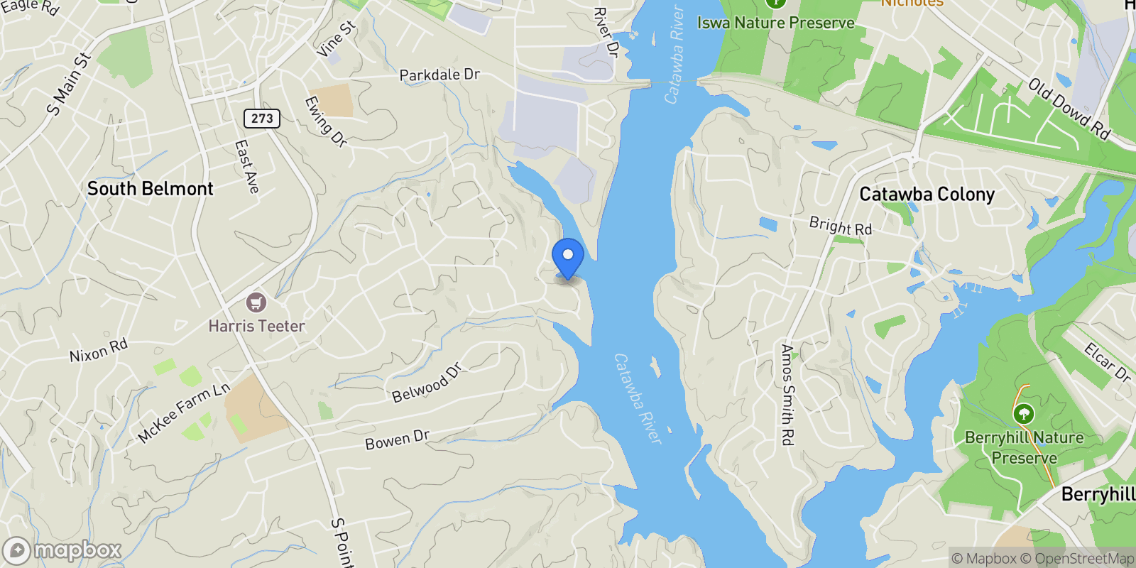 Map showing 3131 Channel View Landing, Belmont, NC 28012, Belmont, North Carolina, United States.