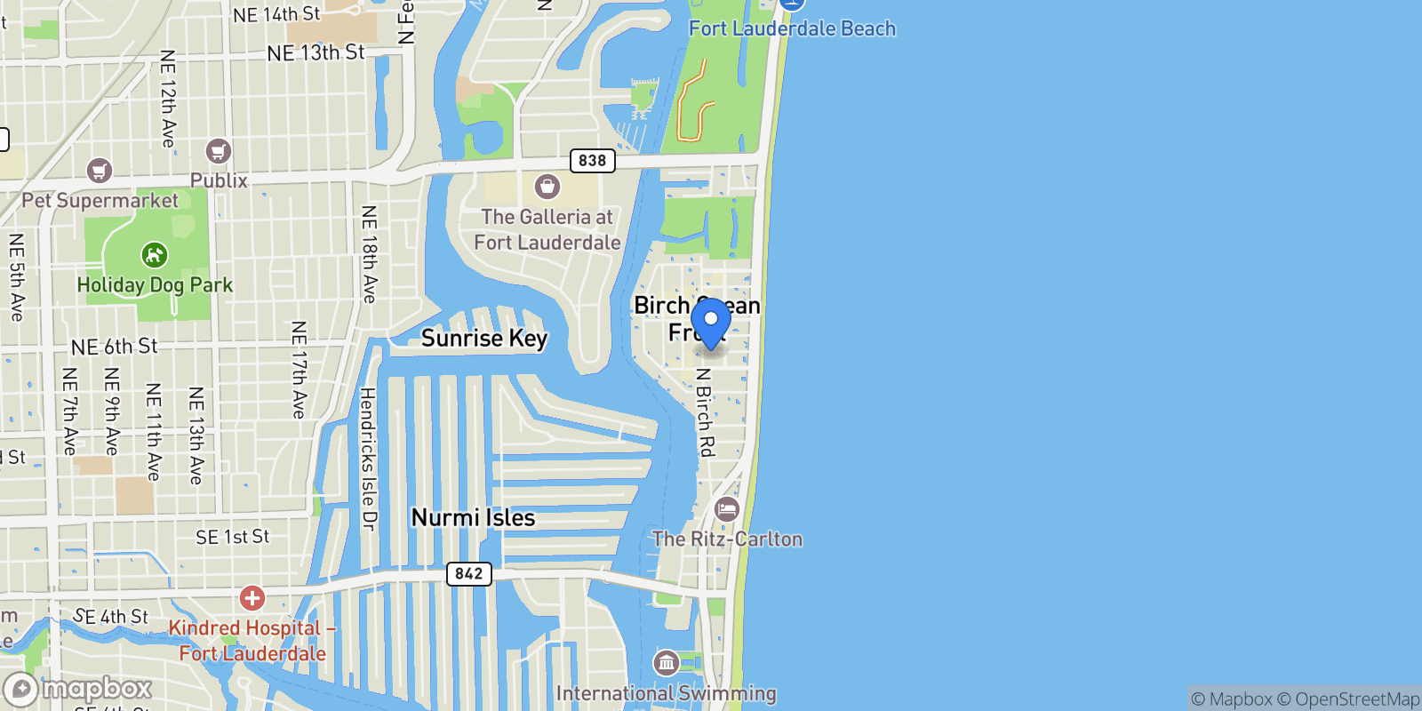 Map showing 3021 Riomar St., Fort Lauderdale, Florida, United States.