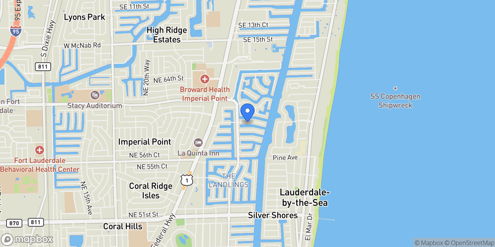 Map showing 3110 NE 59th St, Fort Lauderdale, Florida, United States.