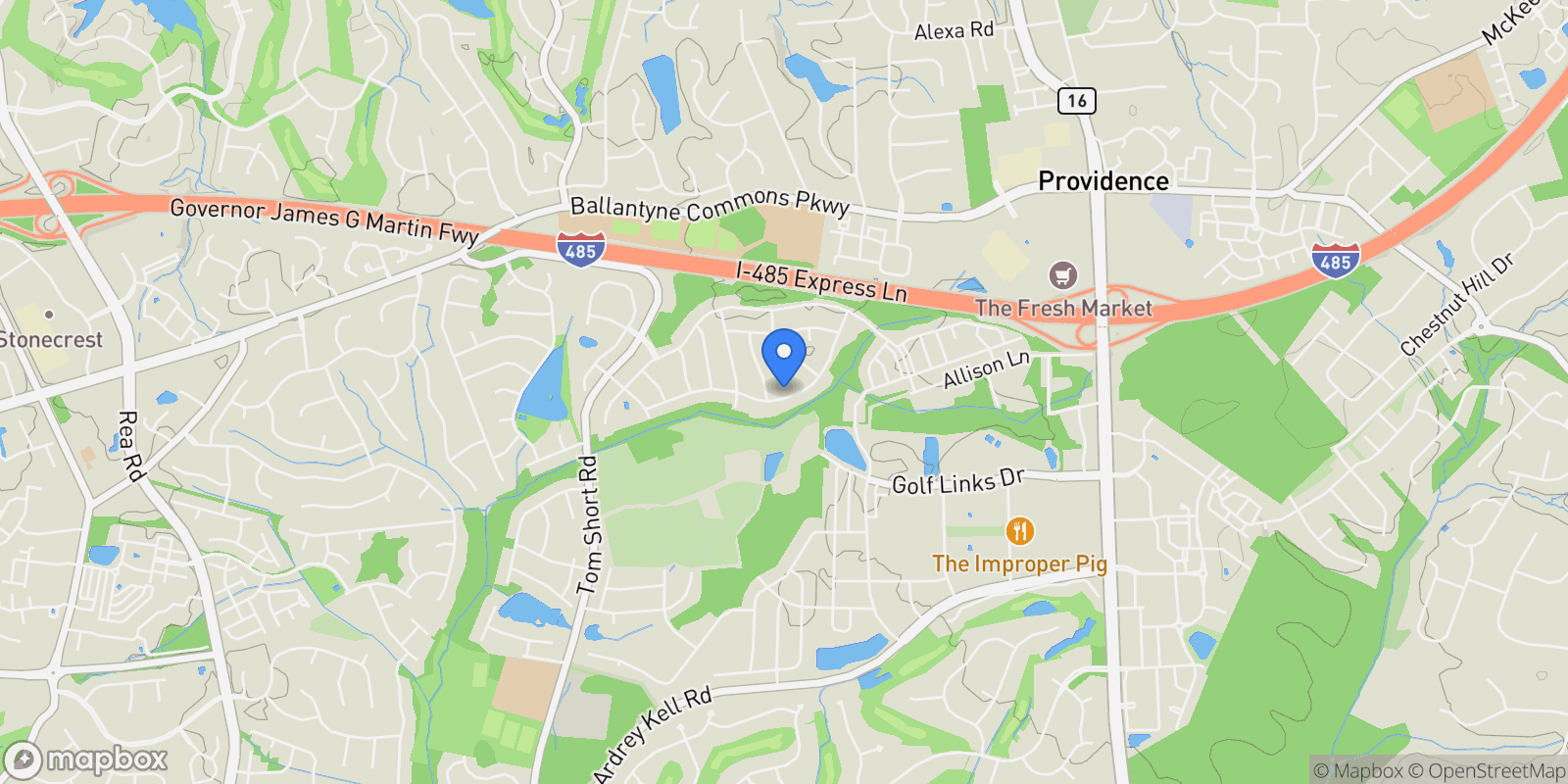 Map showing 5810 Cactus Valley Road, Charlotte, NC 28277, Charlotte, North Carolina, United States.