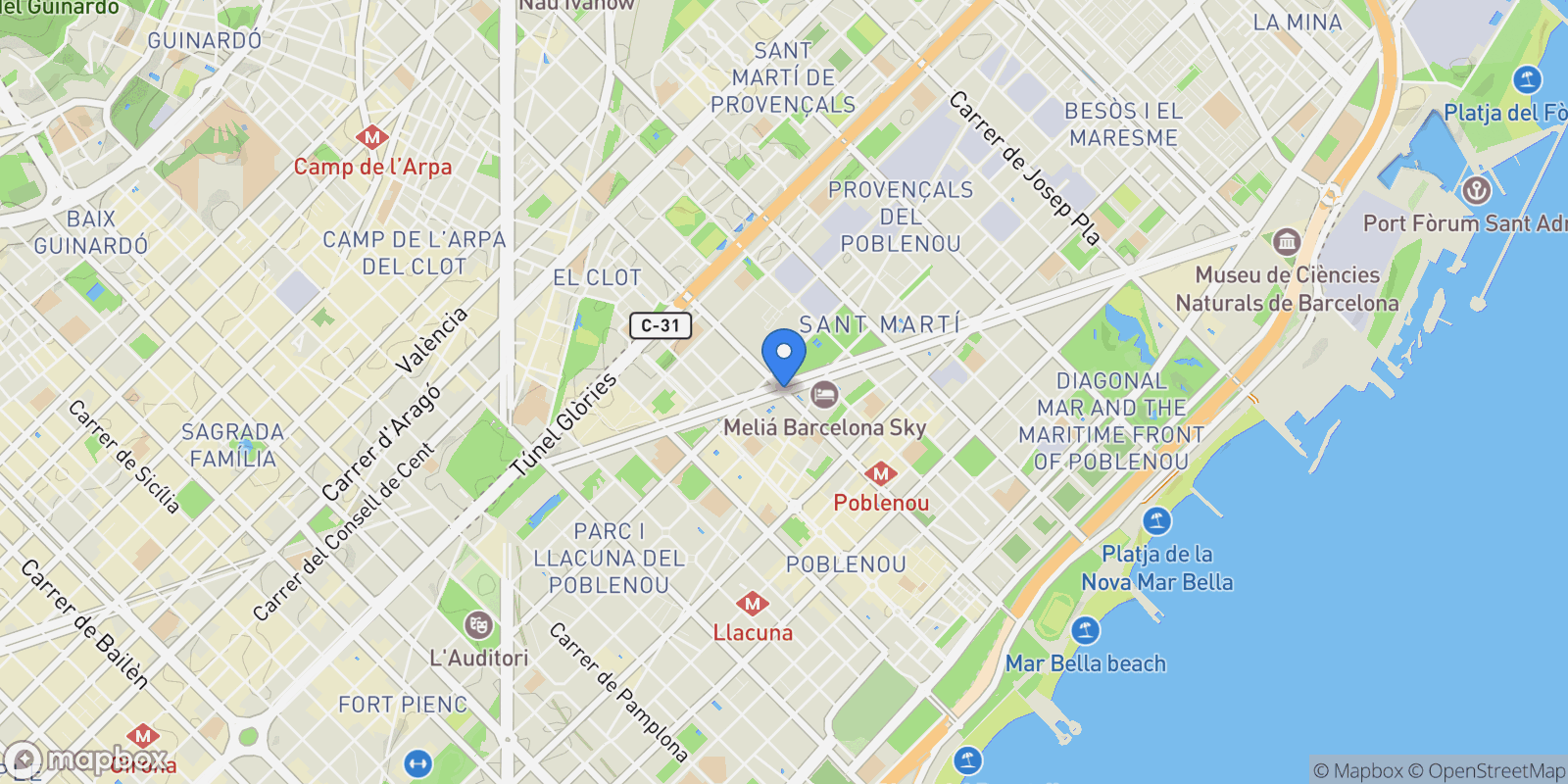Map showing C/ de Bilbao, Sant Martí, Barcelona, Spain, Sant Marti, Barcelona, Spain.