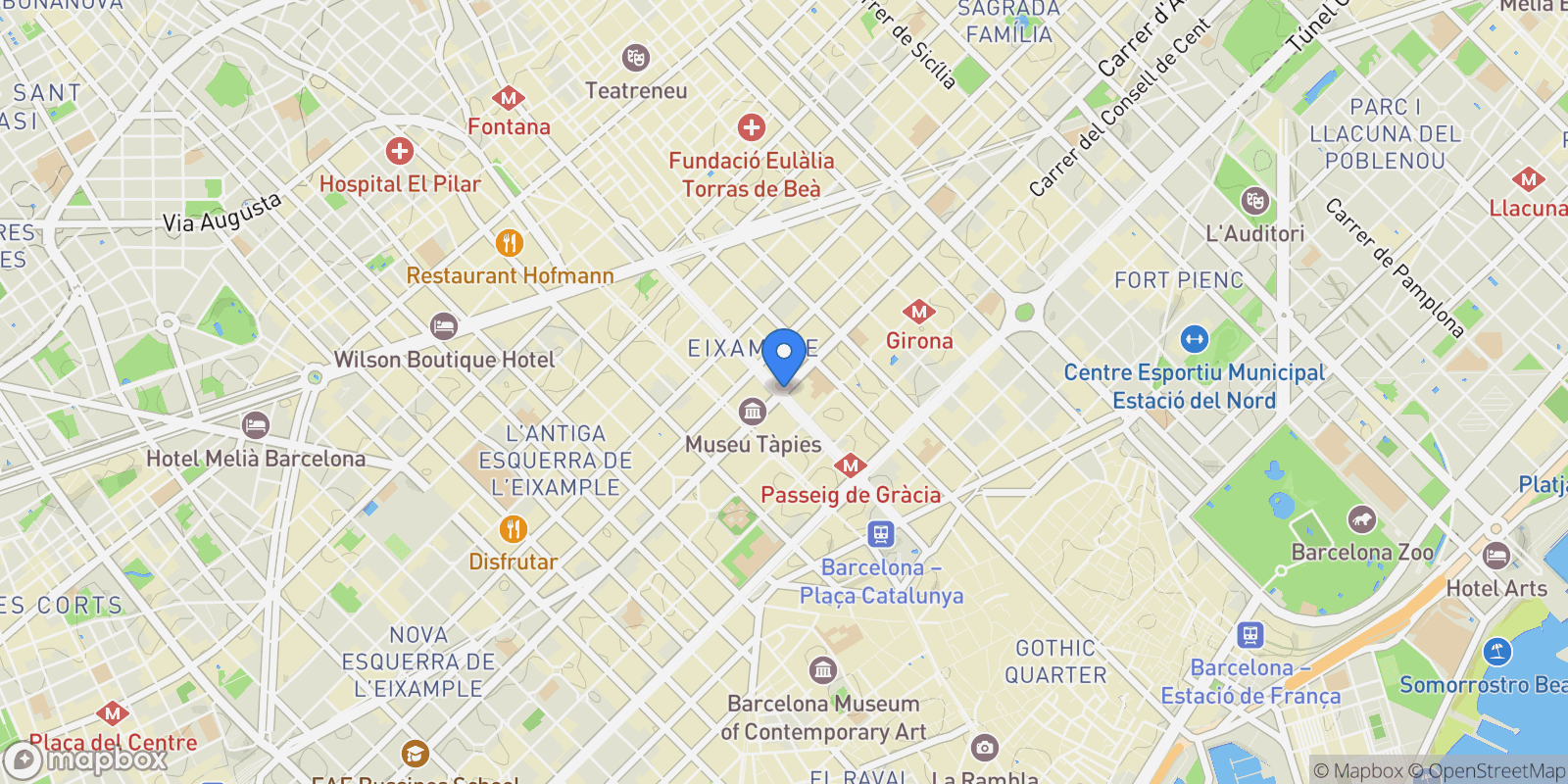 Map showing Eixample, Barcelona, Spain, Eixample, Barcelona, Spain.