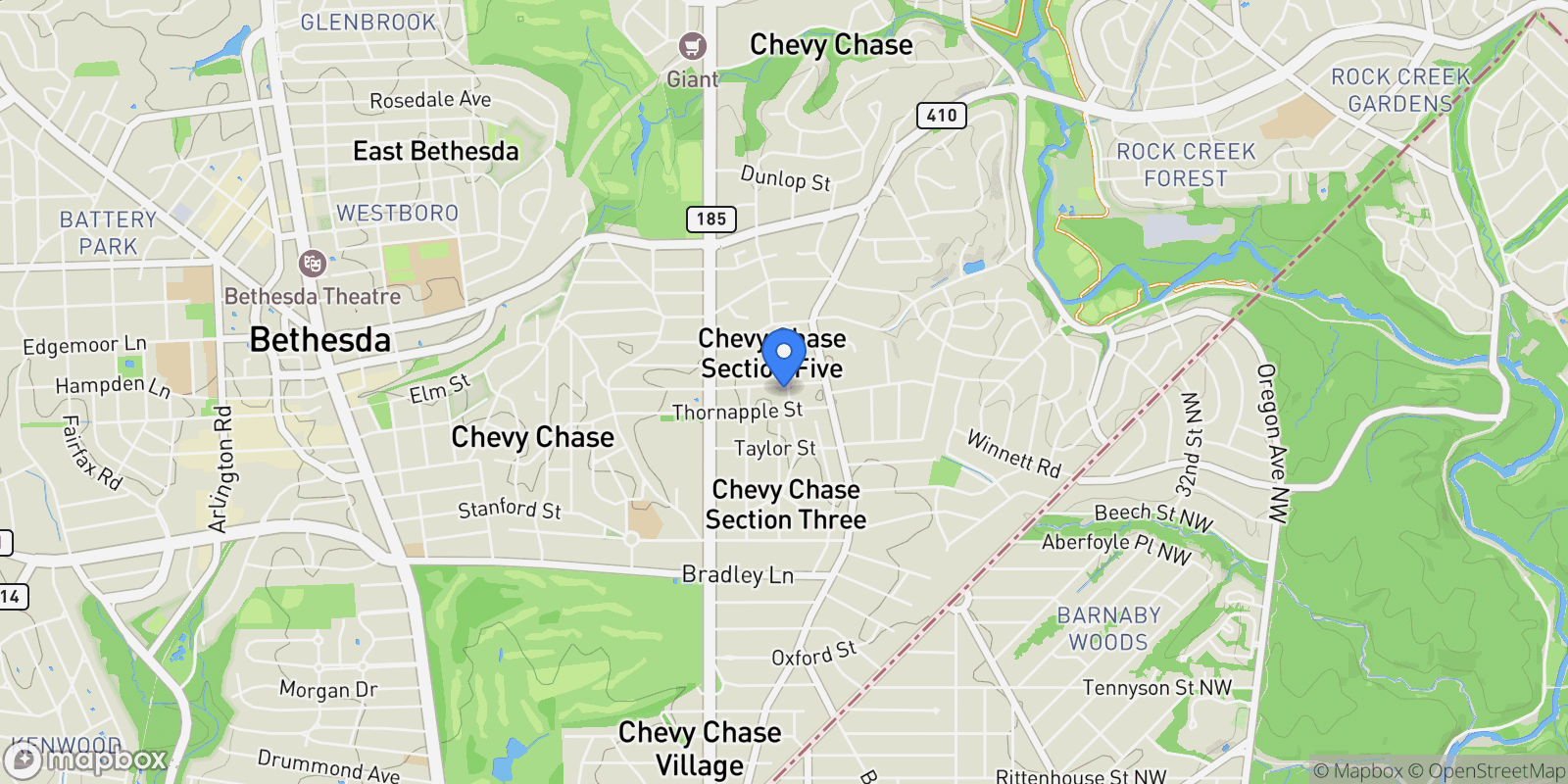 Map showing 3700 Underwood Street, Chevy Chase, MD 20815, Chevy Chase, Maryland, United States.