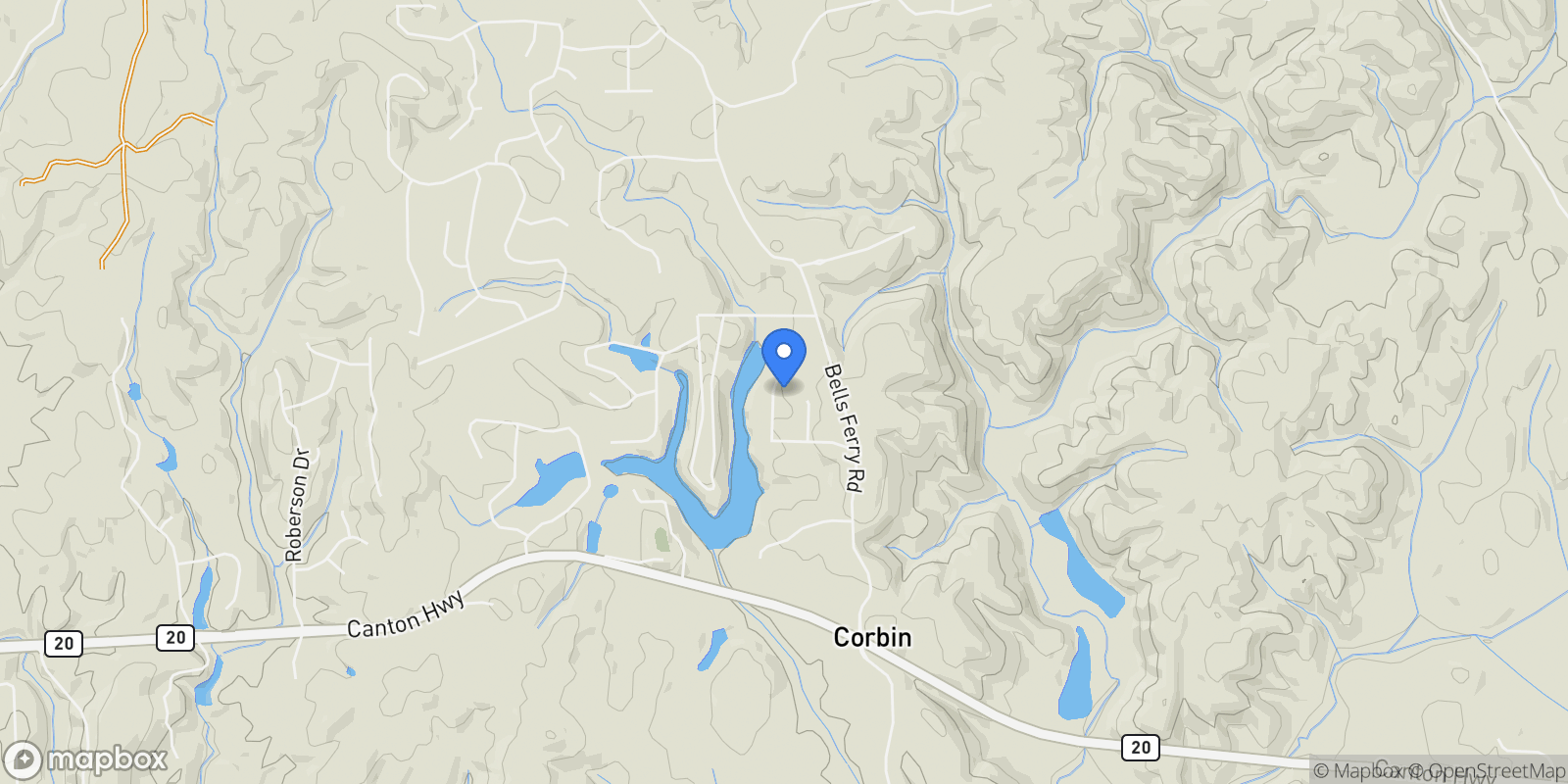 Map showing 48 Lake Overlook Drive, Cartersville, Georgia, United States.