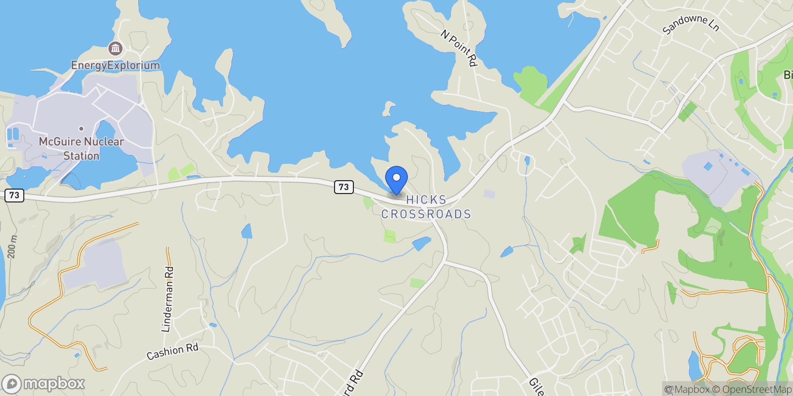 Map showing 14799 NC Hwy 73 Highway, Huntersville, NC 28078, Huntersville, North Carolina, United States.