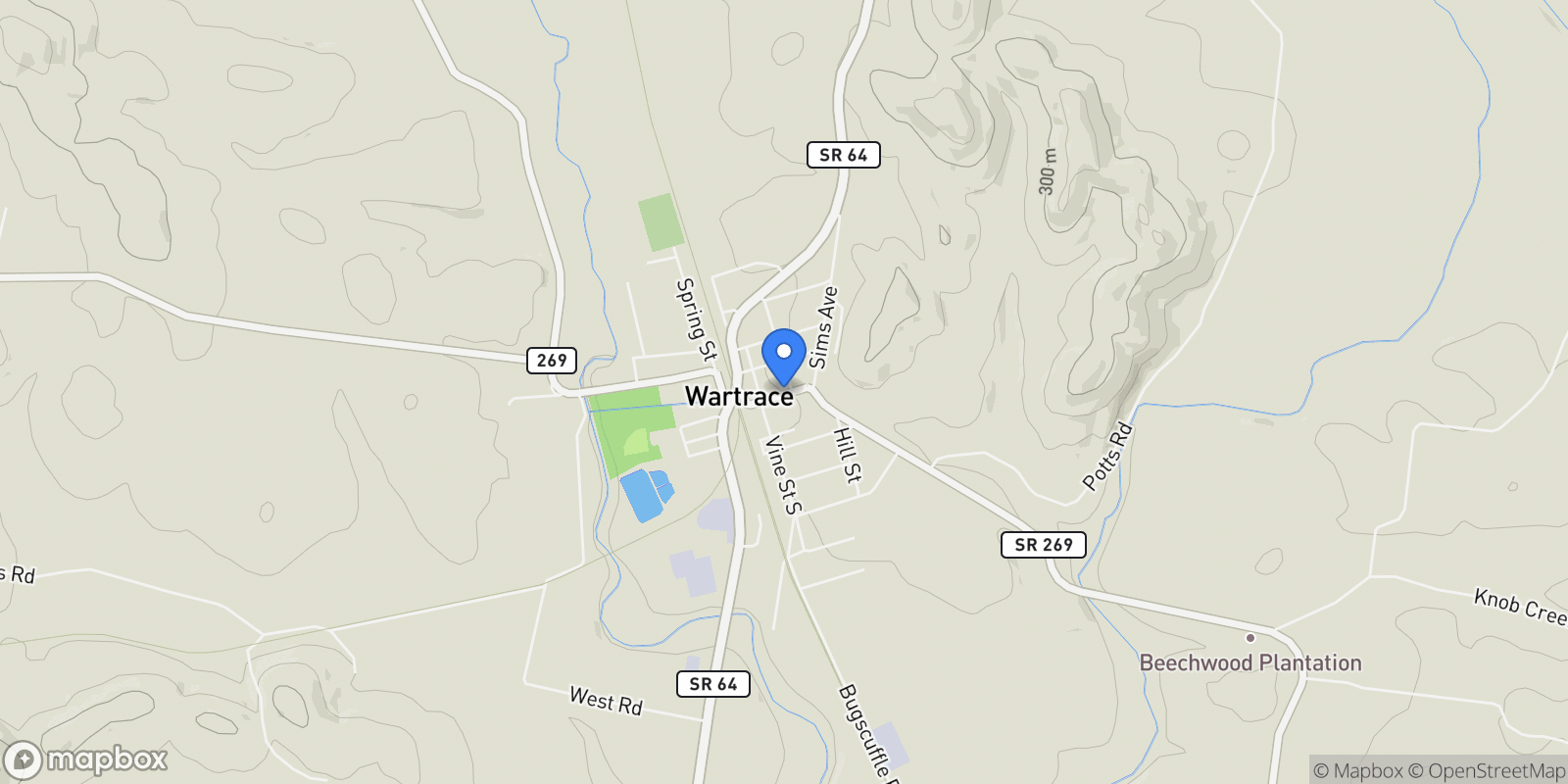 Map showing 207 Main St E, Wartrace, TN 37183, Wartrace, Tennessee, United States.