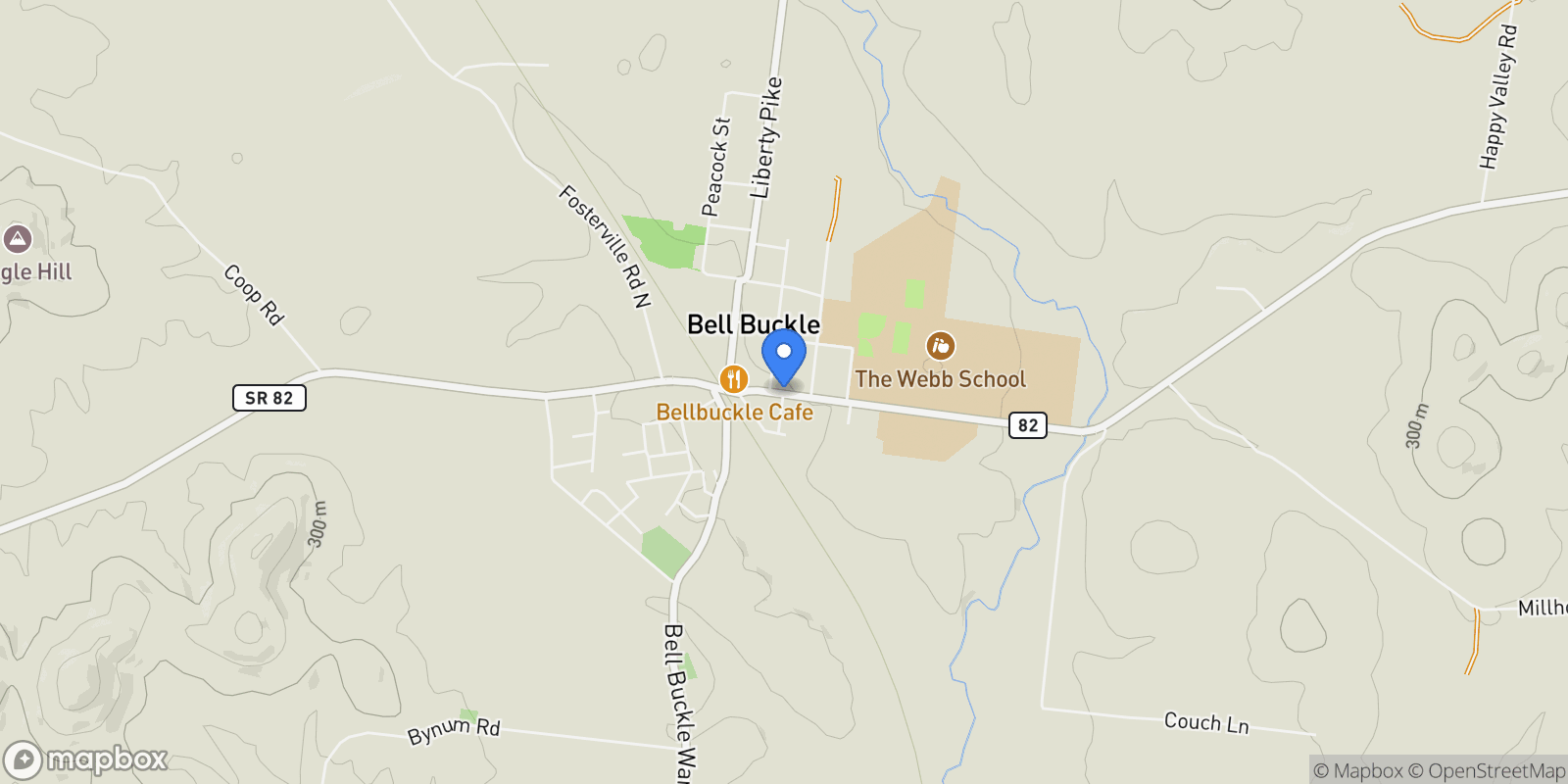 Map showing 101 Webb Rd E, Bell Buckle, TN 37020, Bell Buckle, Tennessee, United States.