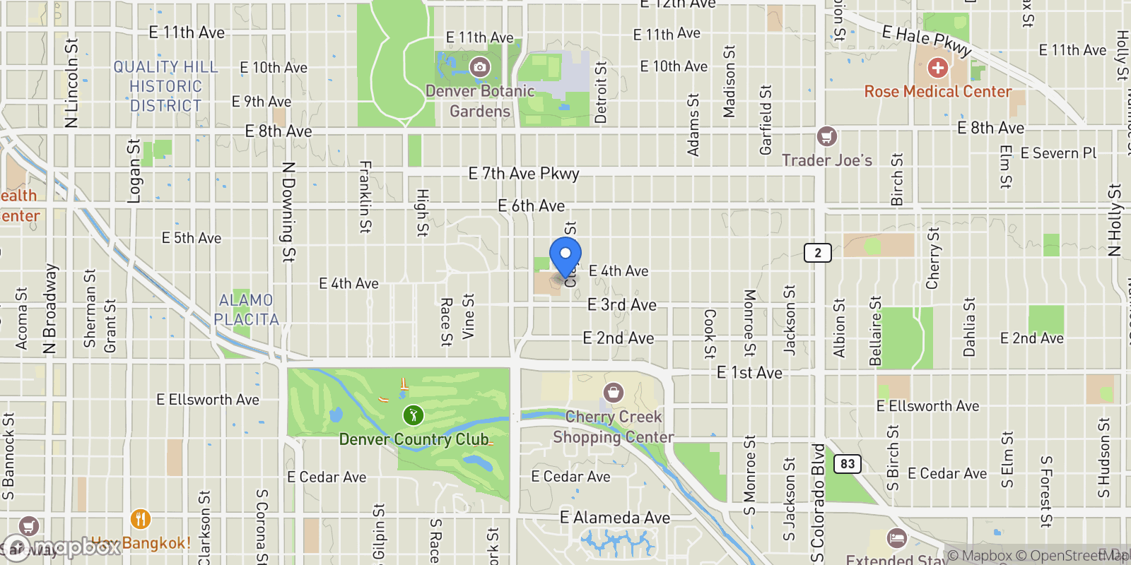 Map showing 375 Clayton Street , Denver, CO 80206, Denver, Colorado, United States.