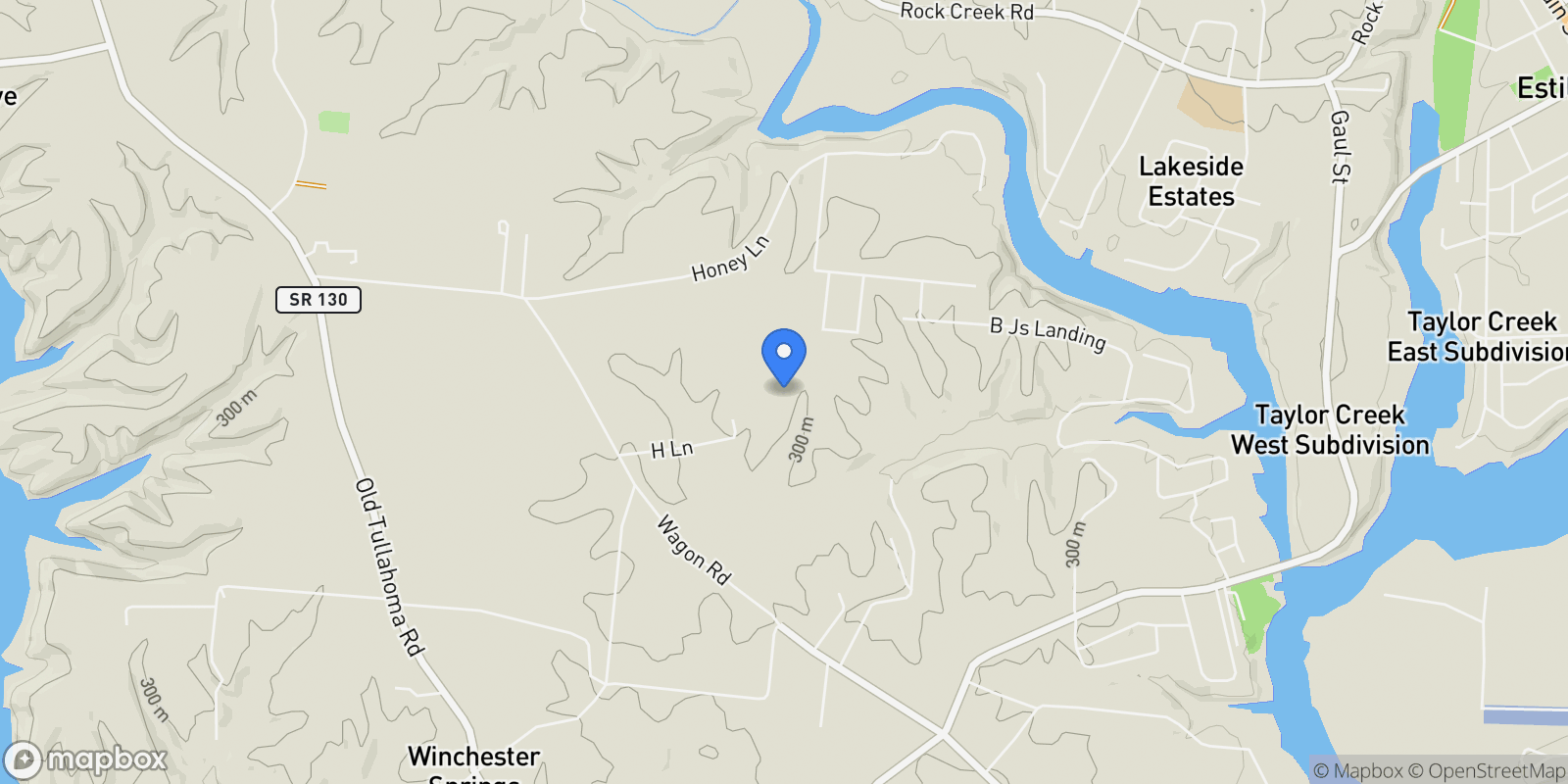 Map showing 1625 Honey Ln, Estill Springs, TN 37330, Estill Springs, Tennessee, United States.