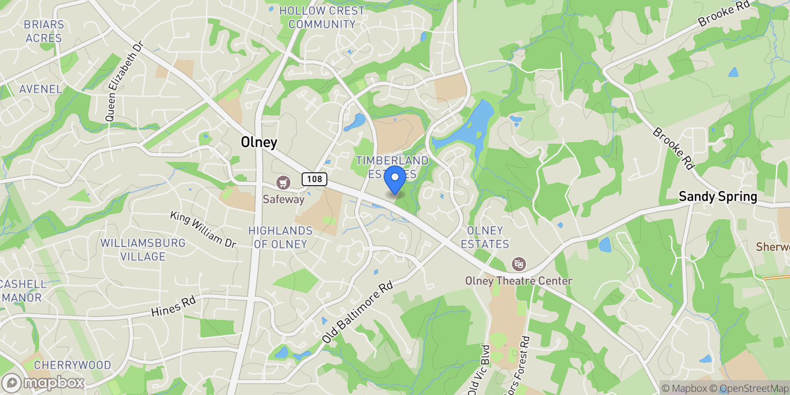Map showing 2701 Olney Sandy Spring Road, Olney, MD 20832, Olney, Maryland, United States.