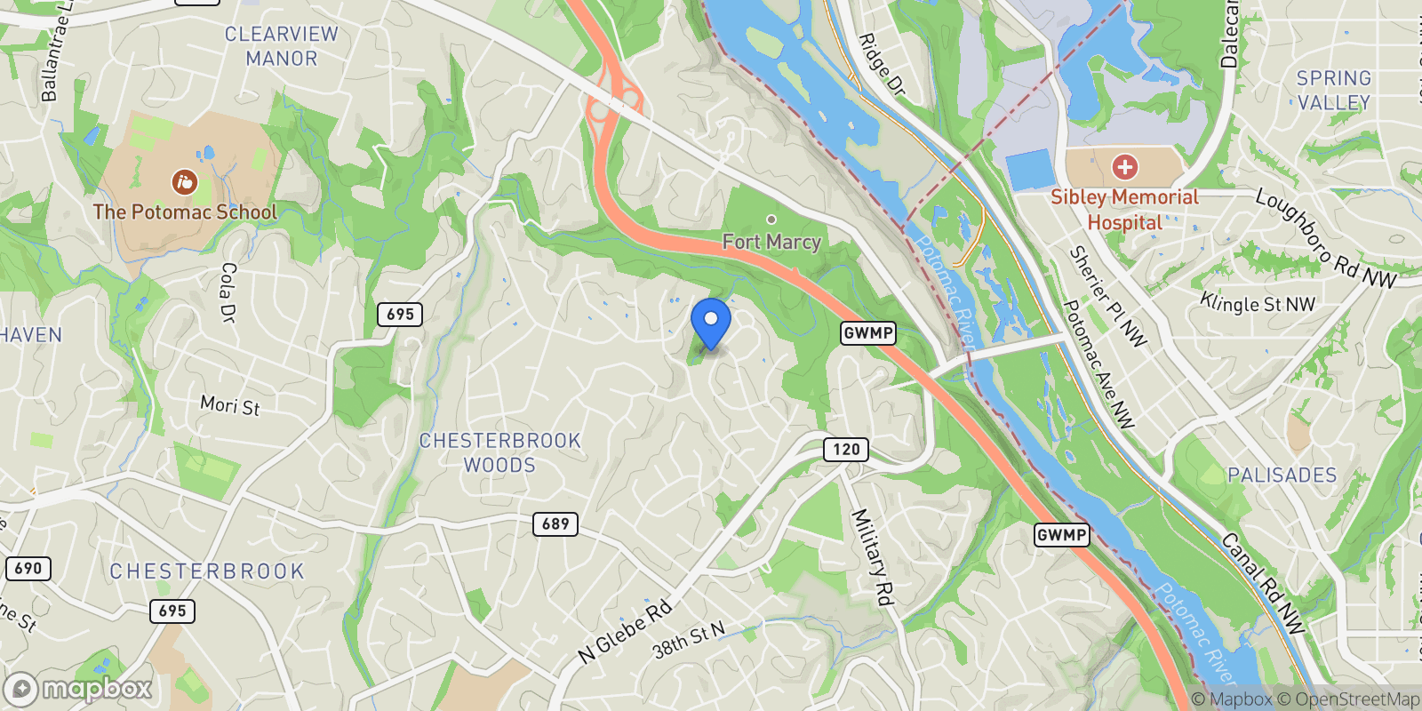 Map showing 4054 41st Street, Mclean, VA 22101, McLean, Virginia, United States.