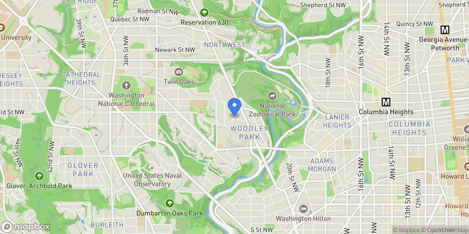 Map showing 2637 Garfield Street NW , Washington, DC 20008, Washington, District of Columbia, United States.