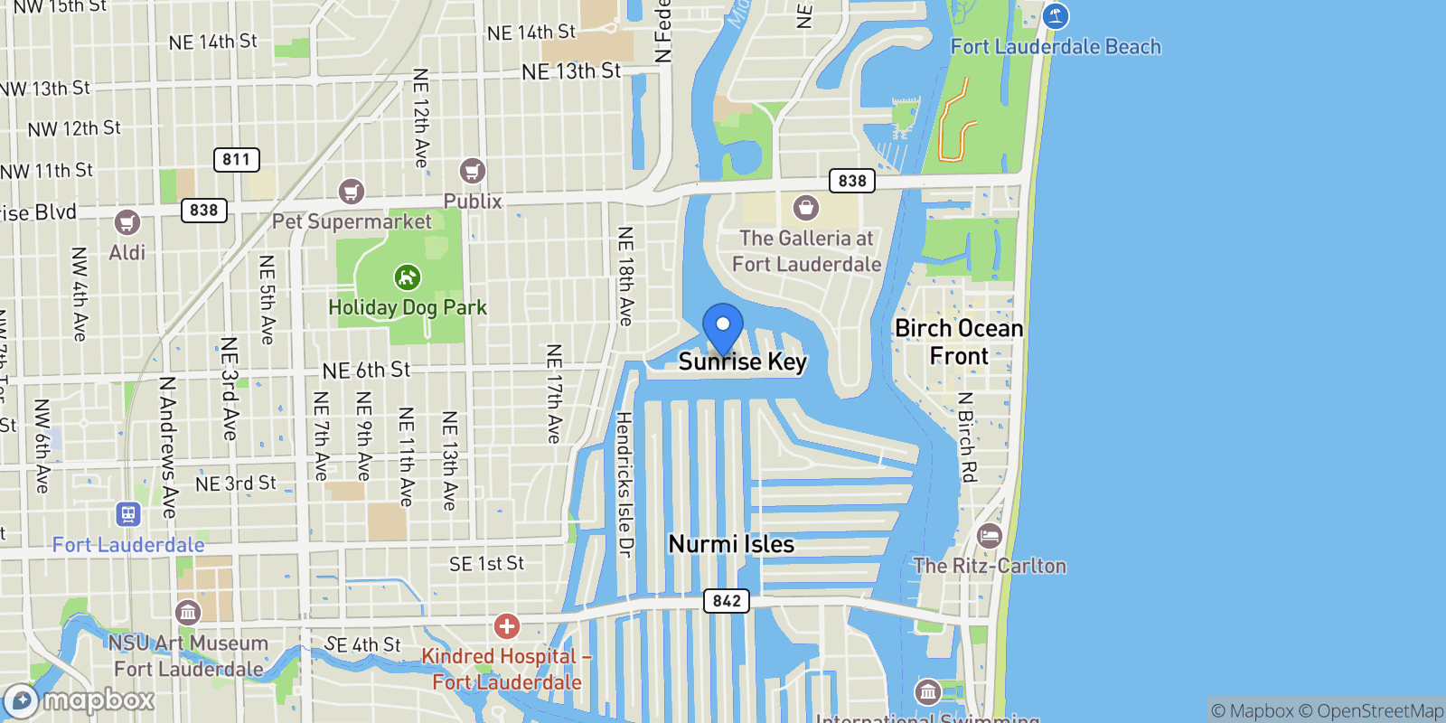 Map showing 632 2ND KEY DR, Fort Lauderdale, Florida, United States.