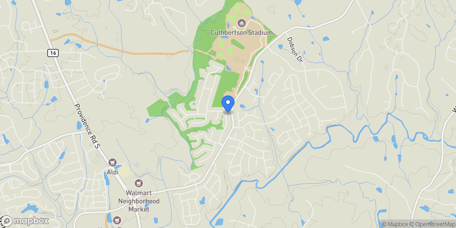 Map showing 1556 Prickly Lane, Waxhaw, NC 28173, Waxhaw, North Carolina, United States.