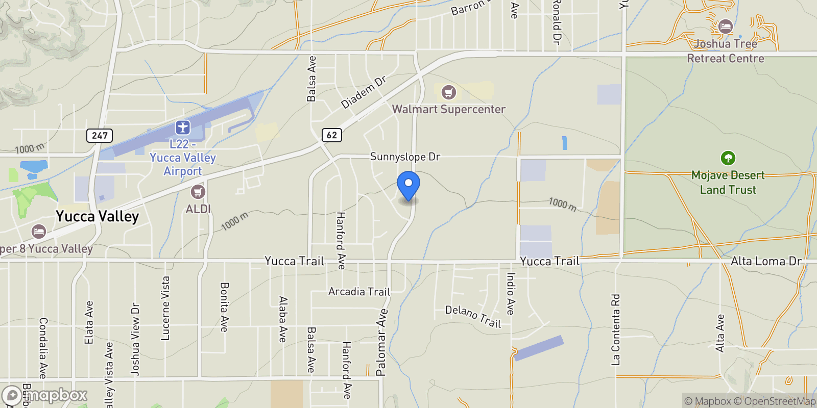 Map showing 7082 Avalon Avenue , Yucca Valley, CA 92284, Yucca Valley, California, United States.