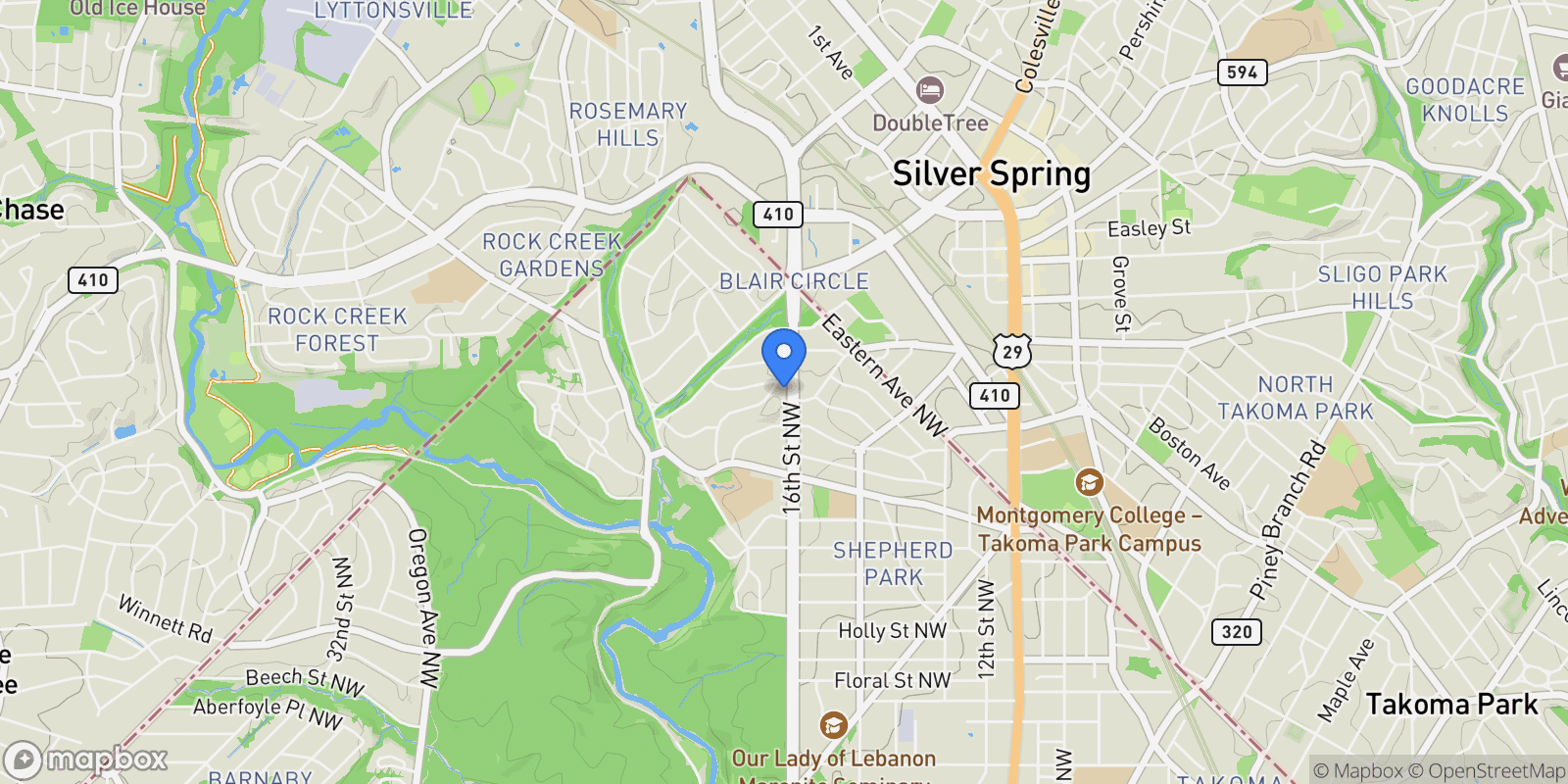 Map showing 7928 16th Street NW , Washington, DC 20012, Washington, District of Columbia, United States.