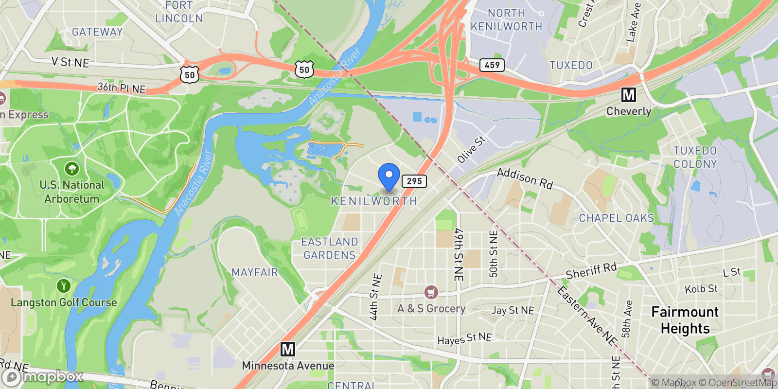 Map showing 4519 Douglas Street NE , Washington, DC 20019, Washington, District of Columbia, United States.