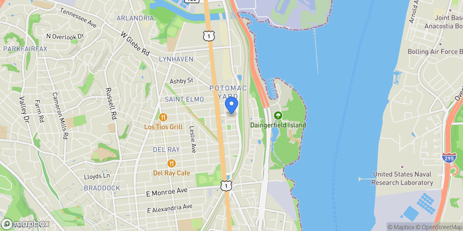 Map showing 737 Swann Avenue Unit# 502, Alexandria, VA 22301, Alexandria, Virginia, United States.