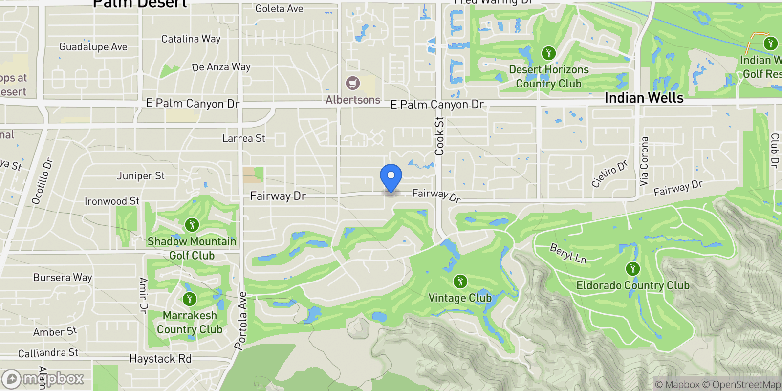 Map showing 74755 Del Coronado Drive , Palm Desert, CA 92260, Palm Desert, California, United States.