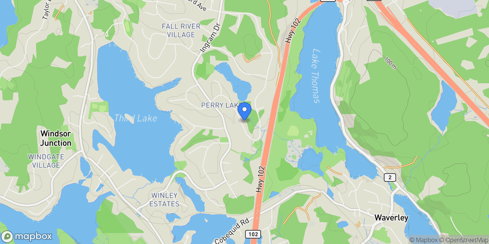 Map showing 42 Canterbury Lane, Fall River, NS B2T 1A4, Fall River, Nova Scotia, Canada.