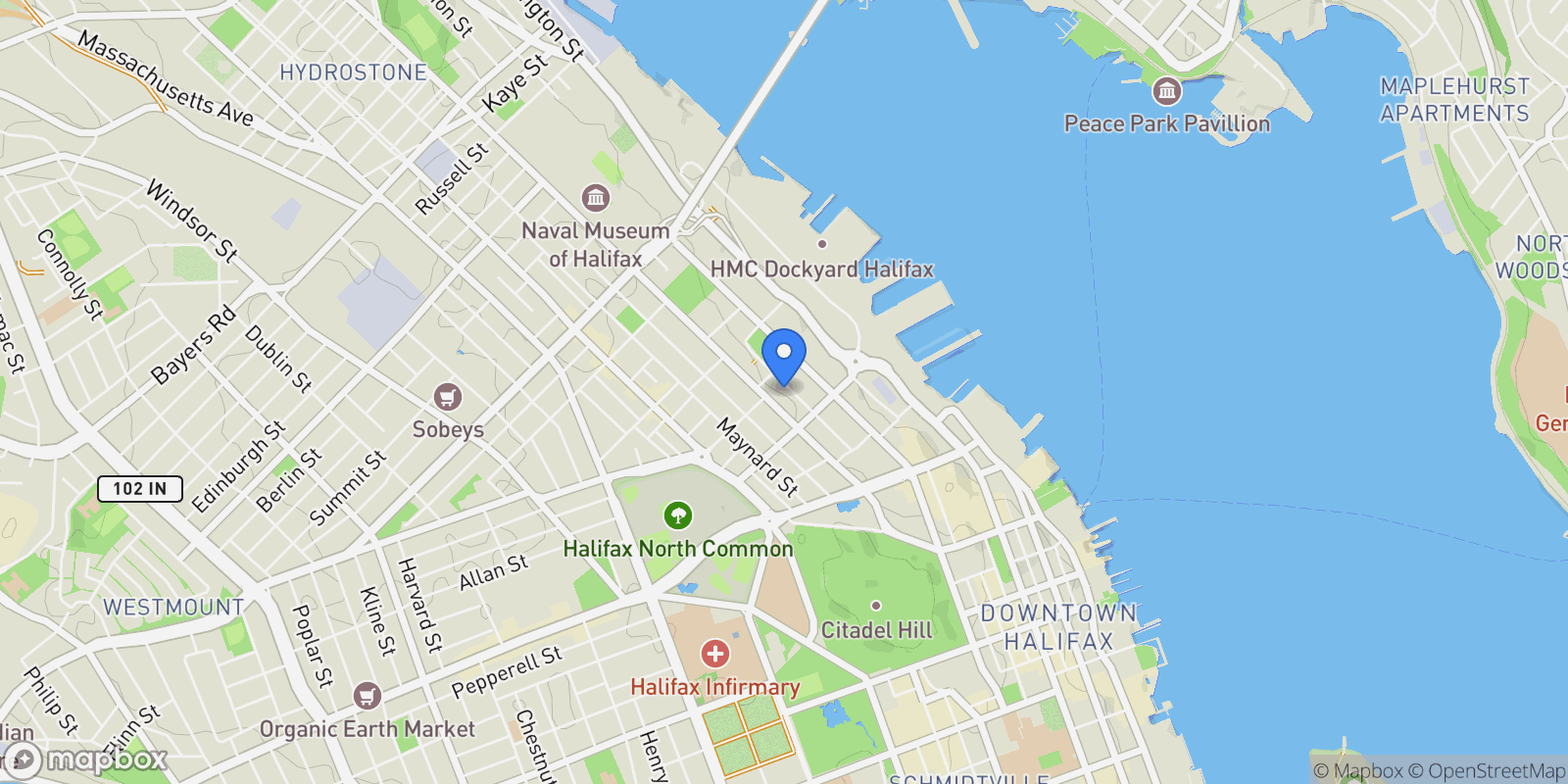Map showing 2250 Maitland Street #417, Halifax, NS B3K 2Z9, Halifax, Nova Scotia, Canada.