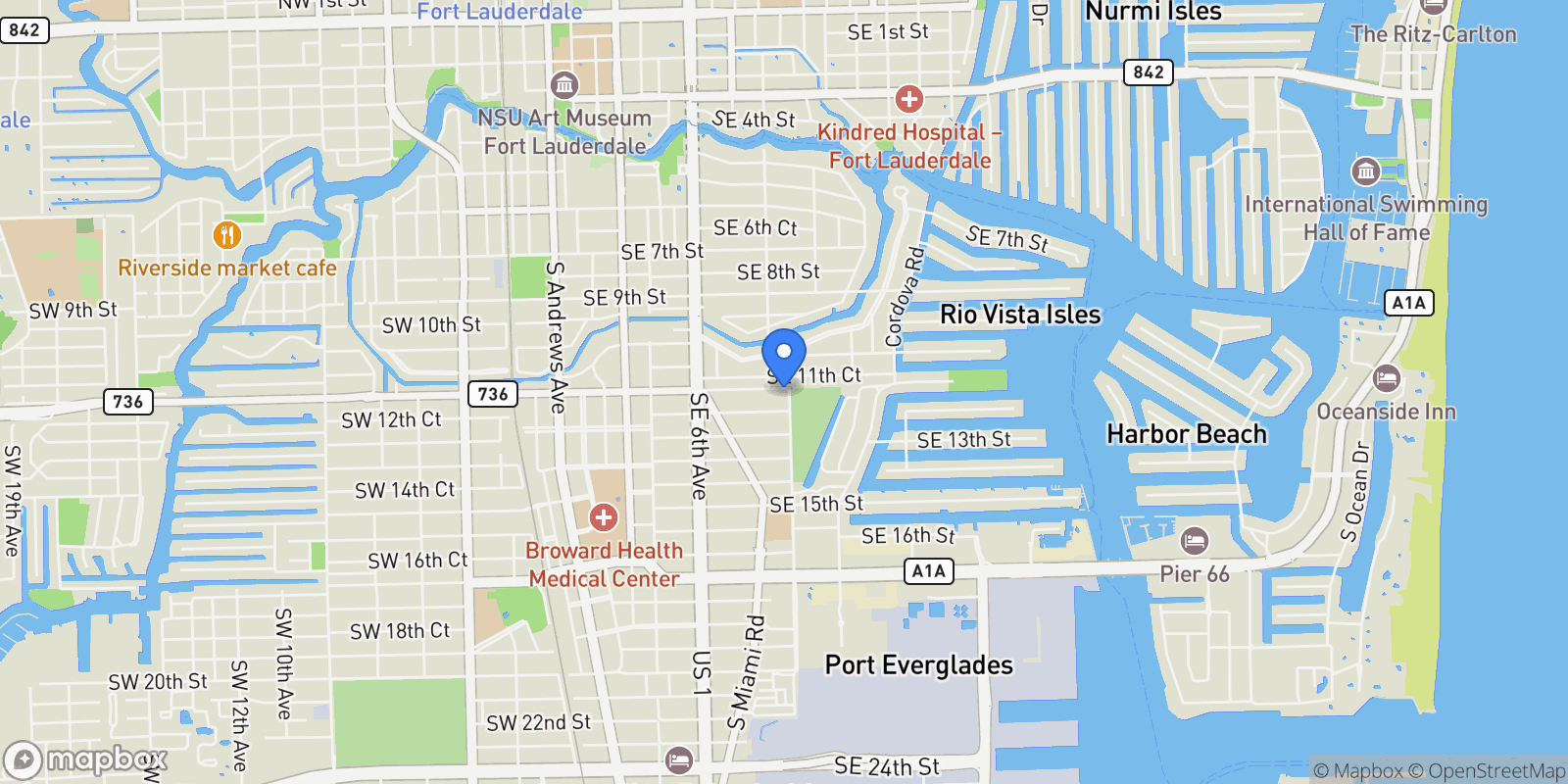 Map showing 912 SE 12th Street 912, Fort Lauderdale, Florida, United States.